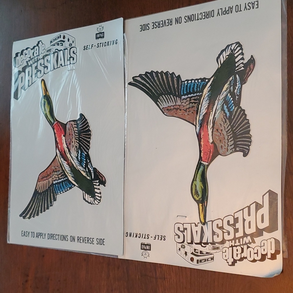 Set of Two Vintage (In Sealed Packs) 1960's Large Vinyl Presskal Decals